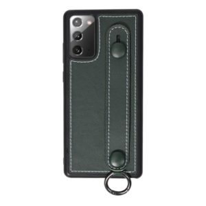 For Samsung Galaxy Note 20 Top Layer Cowhide Shockproof Protective Case with Wrist Strap Bracket(Green) (OEM)