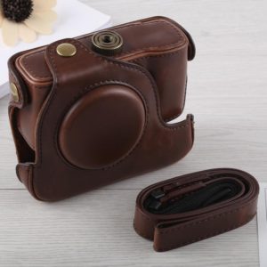 Full Body Camera PU Leather Case Bag with Strap for Canon G16 (Coffee) (OEM)