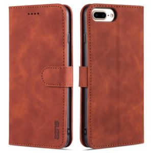 AZNS Skin Feel Calf Texture Horizontal Flip Leather Case with Card Slots & Holder & Wallet For iPhone 7 Plus / 8 Plus(Brown) (AZNS) (OEM)
