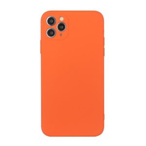 For iPhone 11 Pro Max Straight Edge Solid Color TPU Shockproof Case (Orange) (OEM)