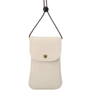 Universal Vertical PU Leather Case / Phone Leather Bag with String(White) (OEM)