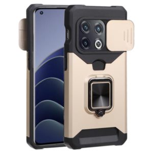 For OnePlus 10 Pro Sliding Camera Cover Design PC + TPU Shockproof Phone Case(Gold) (OEM)