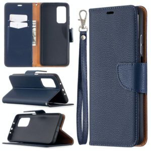 For Xiaomi Mi 10T 5G Litchi Texture Pure Color Horizontal Flip Leather Case with Holder & Card Slots & Wallet & Lanyard(Dark Blue) (OEM)