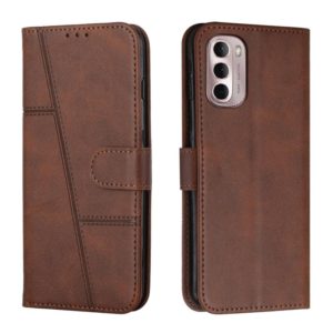 For Motorola Moto G Stylus 2022 5G Stitching Calf Texture Buckle Leather Phone Case(Brown) (OEM)