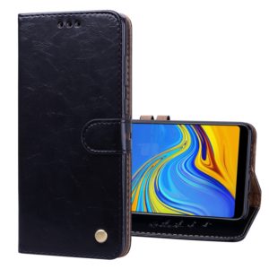 Business Style Oil Wax Texture Horizontal Flip Leather Case for Samsung Galaxy A9 (2018) / A9s, with Holder & Card Slots & Wallet c(Black) (OEM)