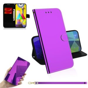 For Samsung Galaxy M31 Lmitated Mirror Surface Horizontal Flip Leather Case with Holder & Card Slots & Wallet & Lanyard(Purple) (OEM)