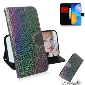 For Huawei P smart 2021 / Y7a Solid Color Colorful Magnetic Buckle Horizontal Flip PU Leather Case with Holder & Card Slots & Wallet & Lanyard(Silver) (OEM)