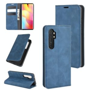 For Xiaomi Mi Note 10 Lite Retro-skin Business Magnetic Suction Leather Case with Holder & Card Slots & Wallet(Dark Blue) (OEM)