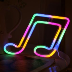 Musical Note Neon Light Modeling Lighting Room Decoration Lights(Colorful Light) (OEM)