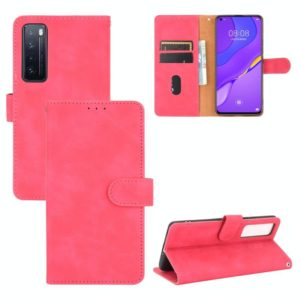 For Huawei nova 7 5G Solid Color Skin Feel Magnetic Buckle Horizontal Flip Calf Texture PU Leather Case with Holder & Card Slots & Wallet(Rose Red) (OEM)