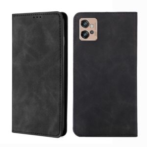 For Motorola Moto G32 4G Skin Feel Magnetic Horizontal Flip Leather Phone Case(Black) (OEM)