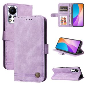 For Infinix Hot 11s NFC Skin Feel Life Tree Metal Button Leather Phone Case(Purple) (OEM)