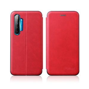 For OPPO K5 / Realme XT / Realme X2 Integrated Electricity Pressing Retro Texture Magnetic TPU+PU Leather Case with Card Slot & Holder(Red) (OEM)