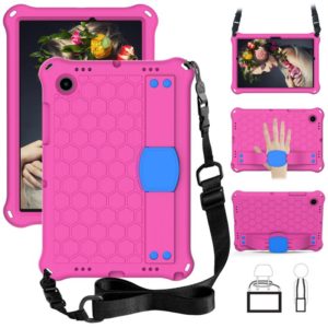For Galaxy Tab A8 10.5 2021 X200/X205 Honeycomb EVA+PC Tablet Case with Strap(Rose Red+Blue) (OEM)