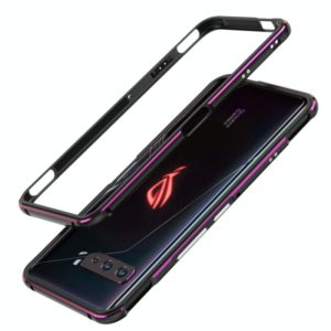 For ASUS ROG Phone 3 ZS661KS Aluminum Alloy Shockproof Protective Bumper Frame(Black Purple) (OEM)