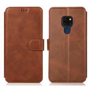 For Huawei Mate 20 Calf Texture Magnetic Buckle Horizontal Flip Leather Case with Holder & Card Slots & Wallet & Photo Frame(Coffee) (OEM)