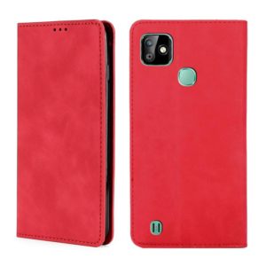 For Infinix Smart HD 2021 X612 Skin Feel Magnetic Horizontal Flip Leather Case with Holder & Card Slots(Red) (OEM)