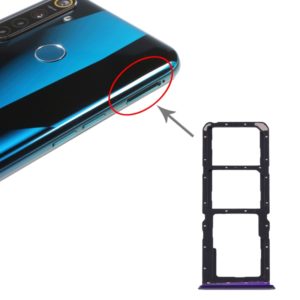 For OPPO Realme 5 Pro / Q SIM Card Tray + SIM Card Tray + Micro SD Card Tray (Purple) (OEM)
