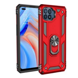 For OPPO Reno4 Lite Shockproof TPU + PC Protective Case with 360 Degree Rotating Holder(Red) (OEM)