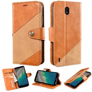 For Nokia C01 Plus Contrast Color Splicing Retro Texture Horizontal Flip PU Leather Case with Card Slots & Holder & Wallet(Brown) (OEM)