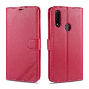 For OPPO A8 AZNS Sheepskin Texture Horizontal Flip Leather Case with Holder & Card Slots & Wallet(Red) (AZNS) (OEM)