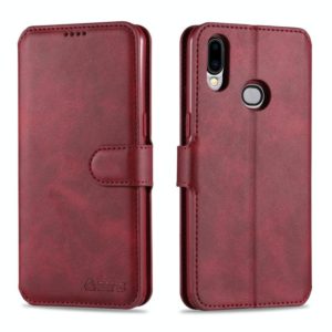 For Samsung Galaxy A10s AZNS Calf Texture Horizontal Flip Leather Case, with Holder & Card Slots & Wallet & Photo Frame(Red) (AZNS) (OEM)