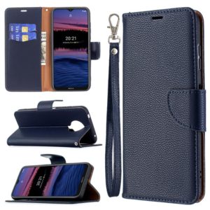 For Nokia G20 / G10 Litchi Texture Pure Color Horizontal Flip Leather Case with Holder & Card Slots & Wallet & Lanyard(Dark Blue) (OEM)