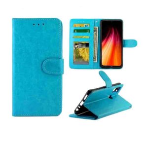 For Xiaomi Redmi Note 8T Crazy Horse Texture Leather Horizontal Flip Protective Case with Holder & Card Slots & Wallet & Photo Frame(Baby Blue) (OEM)