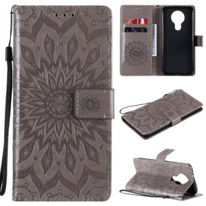 For Nokia 3.4 Sun Embossing Pattern Horizontal Flip Leather Case with Card Slot & Holder & Wallet & Lanyard(Grey) (OEM)