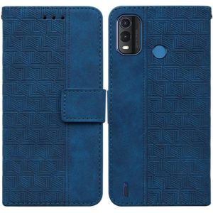 For Nokia G11 Plus Geometric Embossed Leather Phone Case(Blue) (OEM)