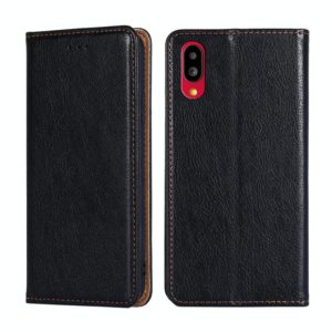 For Sharp Simple Sumaho 6-A201SH Pure Color Magnetic Leather Phone Case(Black) (OEM)
