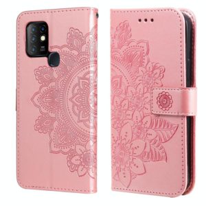 For Infinix Hot 10 7-petal Flowers Embossing Pattern Horizontal Flip PU Leather Case with Holder & Card Slots & Wallet & Photo Frame(Rose Gold) (OEM)