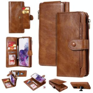 For Galaxy S20 Plus Multifunctional Retro Detachable Magnetic Horizontal Flip Leather Case with Card Slots & Holder & Wallet & Photo Frame(Brown) (OEM)