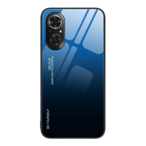 For Honor 50 SE Gradient Color Glass Phone Case(Blue Black) (OEM)