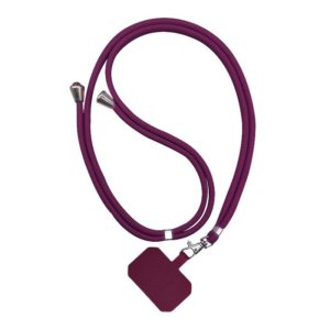2 PCS Phone Lanyard Adjustable Detachable Neck Cord with Card(Wine Red) (OEM)