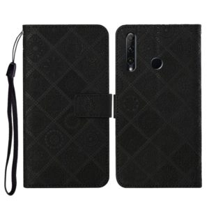 Huawei Honor 20 lite / 10i Ethnic Style Embossed Pattern Horizontal Flip Leather Case with Holder & Card Slots & Wallet & Lanyard(Black) (OEM)