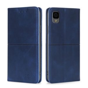 For TCL 30Z T602DL Cow Texture Magnetic Horizontal Flip Leather Phone Case(Blue) (OEM)