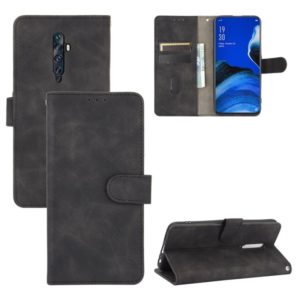 For OPPO Reno2 Z / F Solid Color Skin Feel Magnetic Buckle Horizontal Flip Calf Texture PU Leather Case with Holder & Card Slots & Wallet(Black) (OEM)