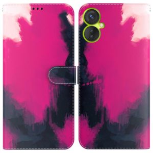 For Tecno Spark 9 Pro Watercolor Pattern Horizontal Flip Leather Phone Case(Berry Color) (OEM)
