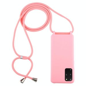 For Galaxy S20+ Candy Color TPU Protective Case with Lanyard(Pink) (OEM)