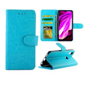 For Vivo Y97 Crazy Horse Texture Leather Horizontal Flip Protective Case with Holder & Card Slots & Wallet & Photo Frame(Baby Blue) (OEM)