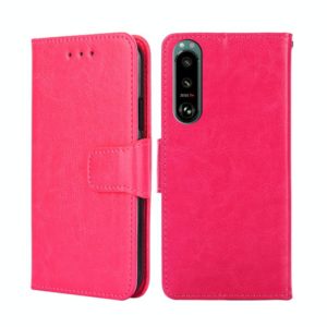 For Sony Xperia 5 III Crystal Texture Leather Phone Case(Rose Red) (OEM)