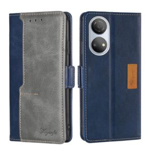 For Honor Play 30 Plus Contrast Color Side Buckle Leather Phone Case(Blue + Grey) (OEM)