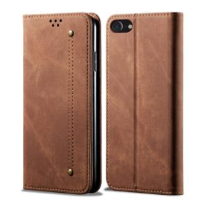 For iPhone 6 / 6s Denim Texture Casual Style Horizontal Flip Leather Case with Holder & Card Slots & Wallet(Brown) (OEM)