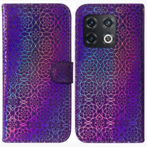 For OnePlus 10 Pro 5G Colorful Magnetic Buckle Leather Phone Case(Purple) (OEM)