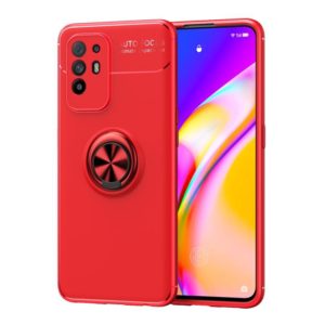 For OPPO F19 Pro Plus Metal Ring Holder 360 Degree Rotating TPU Case(Red+Red) (OEM)