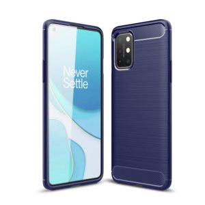 For OnePlus 8T Brushed Texture Carbon Fiber TPU Case(Navy Blue) (OEM)