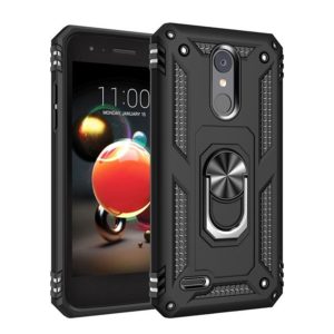 For LG Aristo 2 Shockproof TPU + PC Protective Case with 360 Degree Rotating Holder(Black) (OEM)