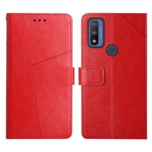 For Motorola Moto G Pure 2021 Y Stitching Horizontal Flip Leather Phone Case(Red) (OEM)