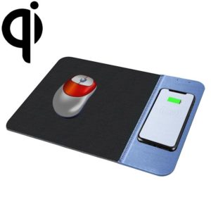 OJD-36 QI Standard 10W Lighting Wireless Charger Rubber Mouse Pad, Size: 26.2 x 19.8 x 0.65cm (Blue) (OEM)